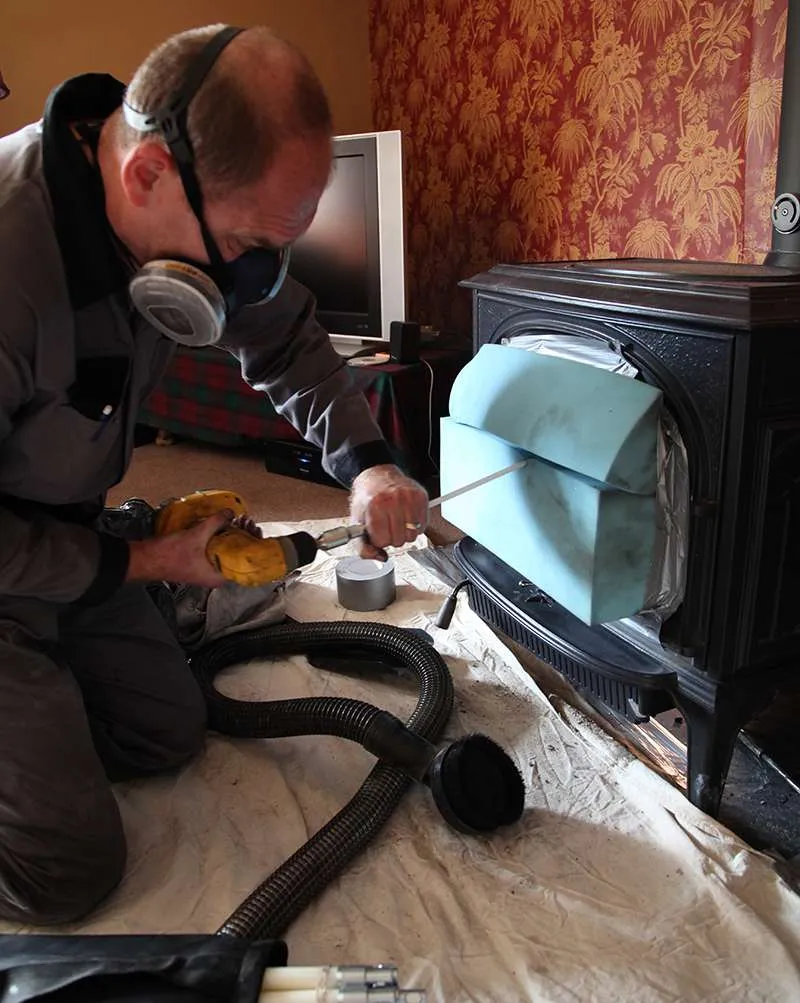 Sweeping Wood Burner